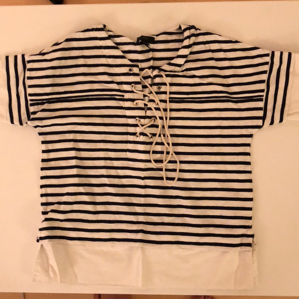 JCrew blue and white stripe nautical top